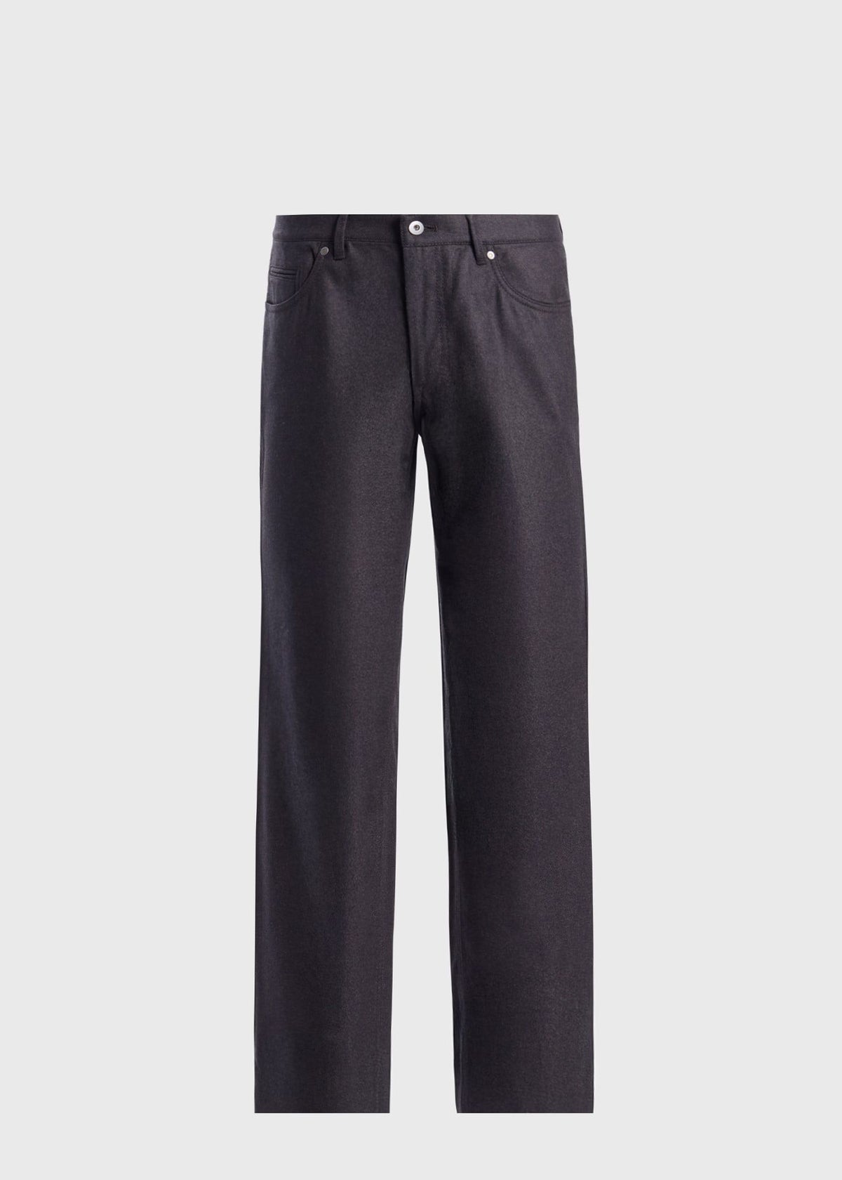 Wool Flannel Five Pocket Pant Dark Brown - Paul Stuart