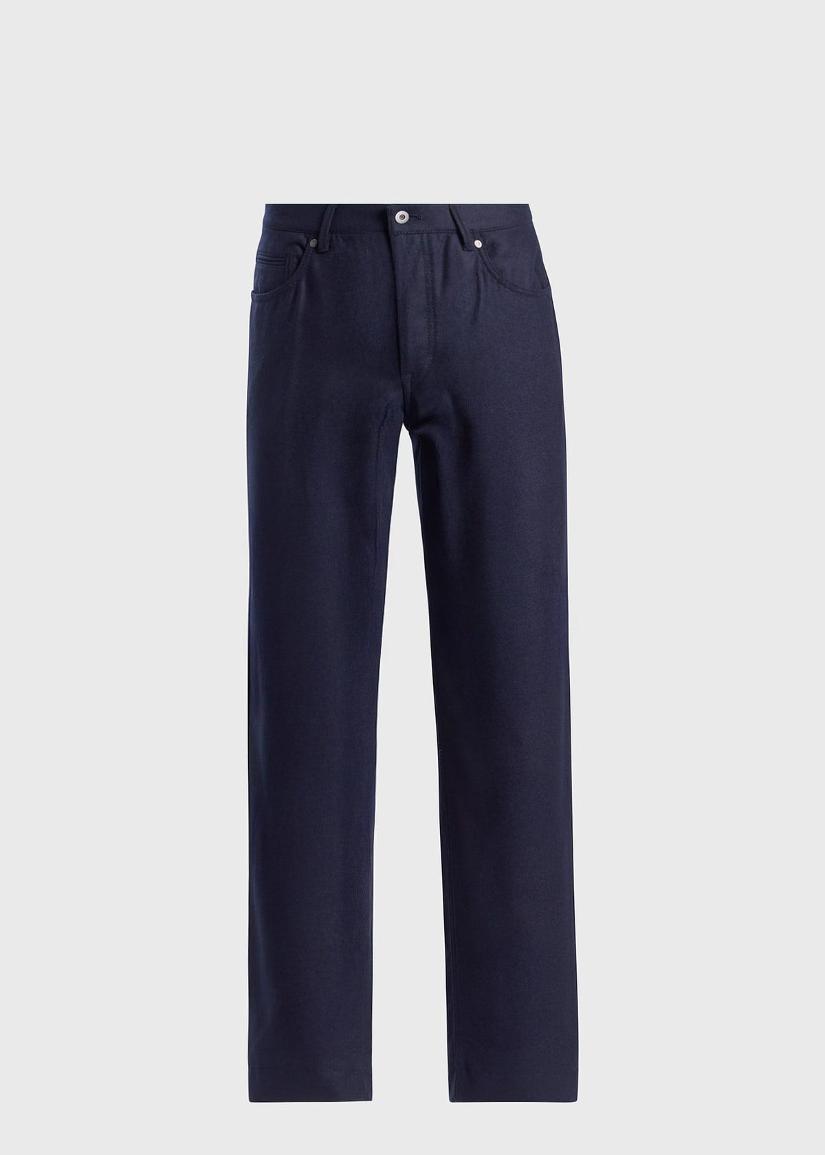 Wool Flannel Five Pocket Pant Dark Brown - Paul Stuart