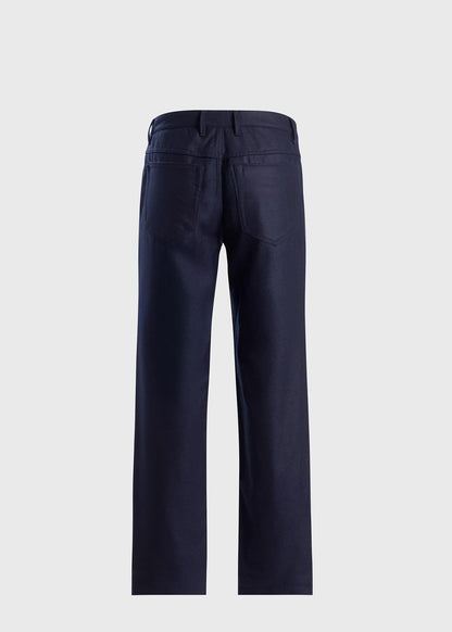 Wool Flannel Five Pocket Pant Dark Brown - Paul Stuart