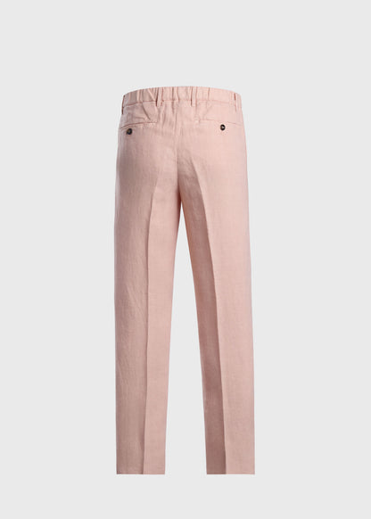 Linen Garment Dyed Trouser Dusty Rose - Paul Stuart