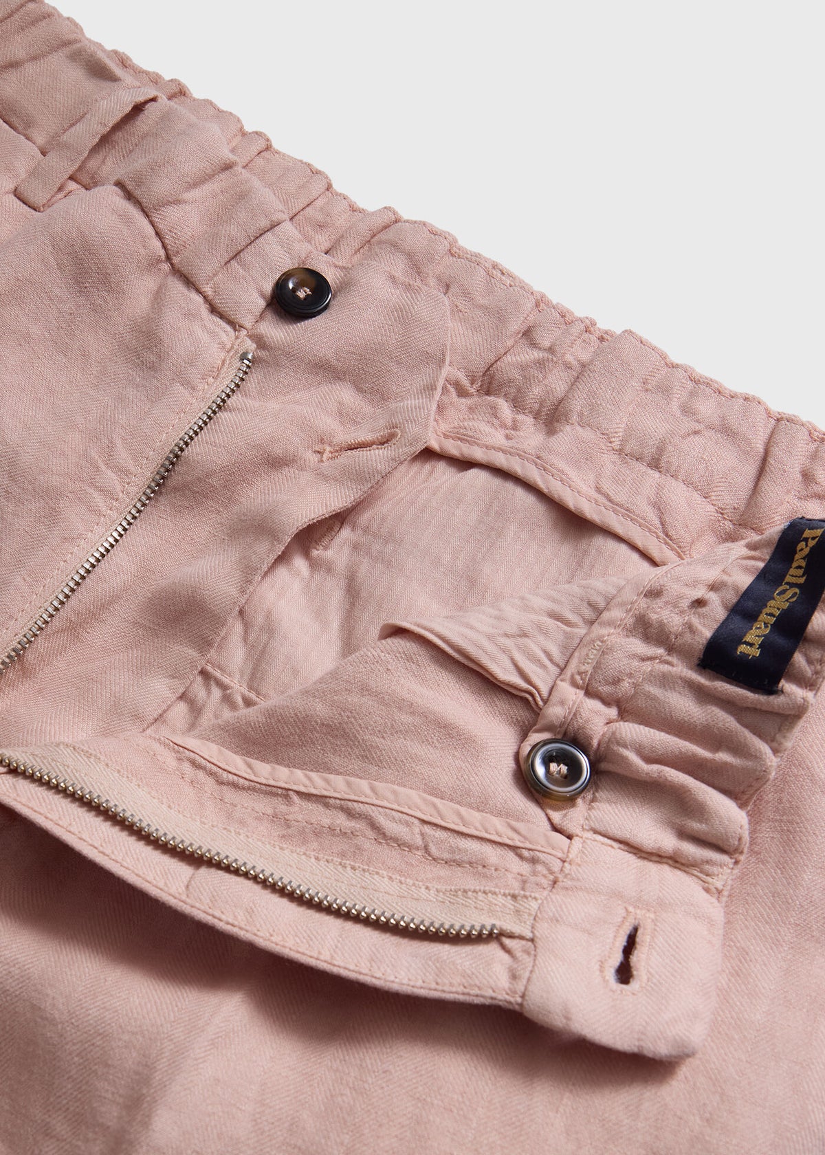 Linen Garment Dyed Trouser Dusty Rose - Paul Stuart