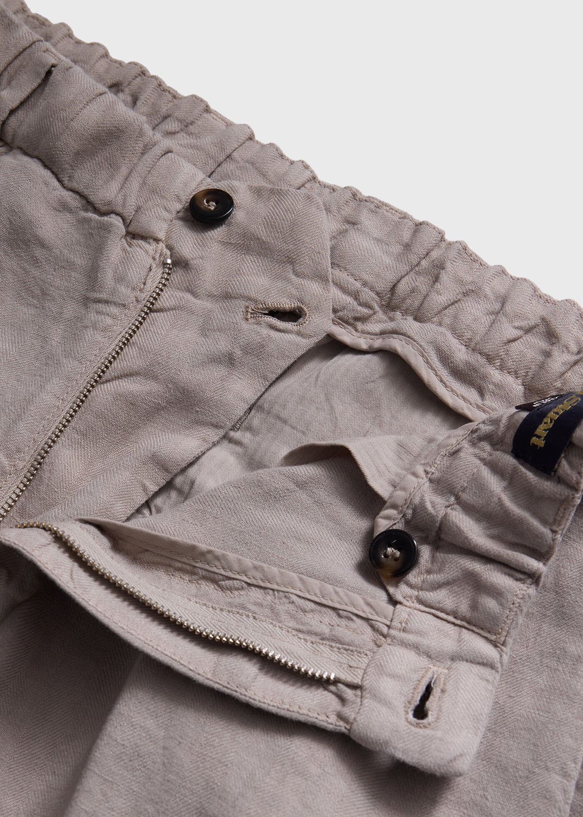Linen Garment Dyed Trouser Dusty Rose - Paul Stuart