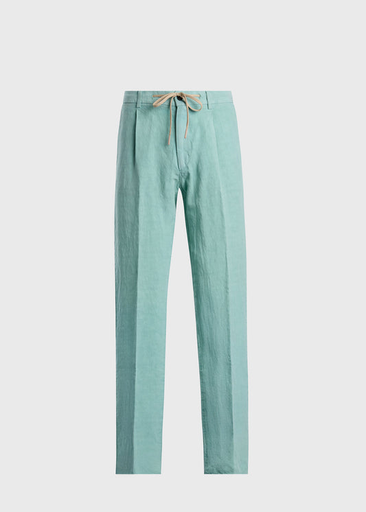 Linen Drawstring Trouser Crimson - Paul Stuart