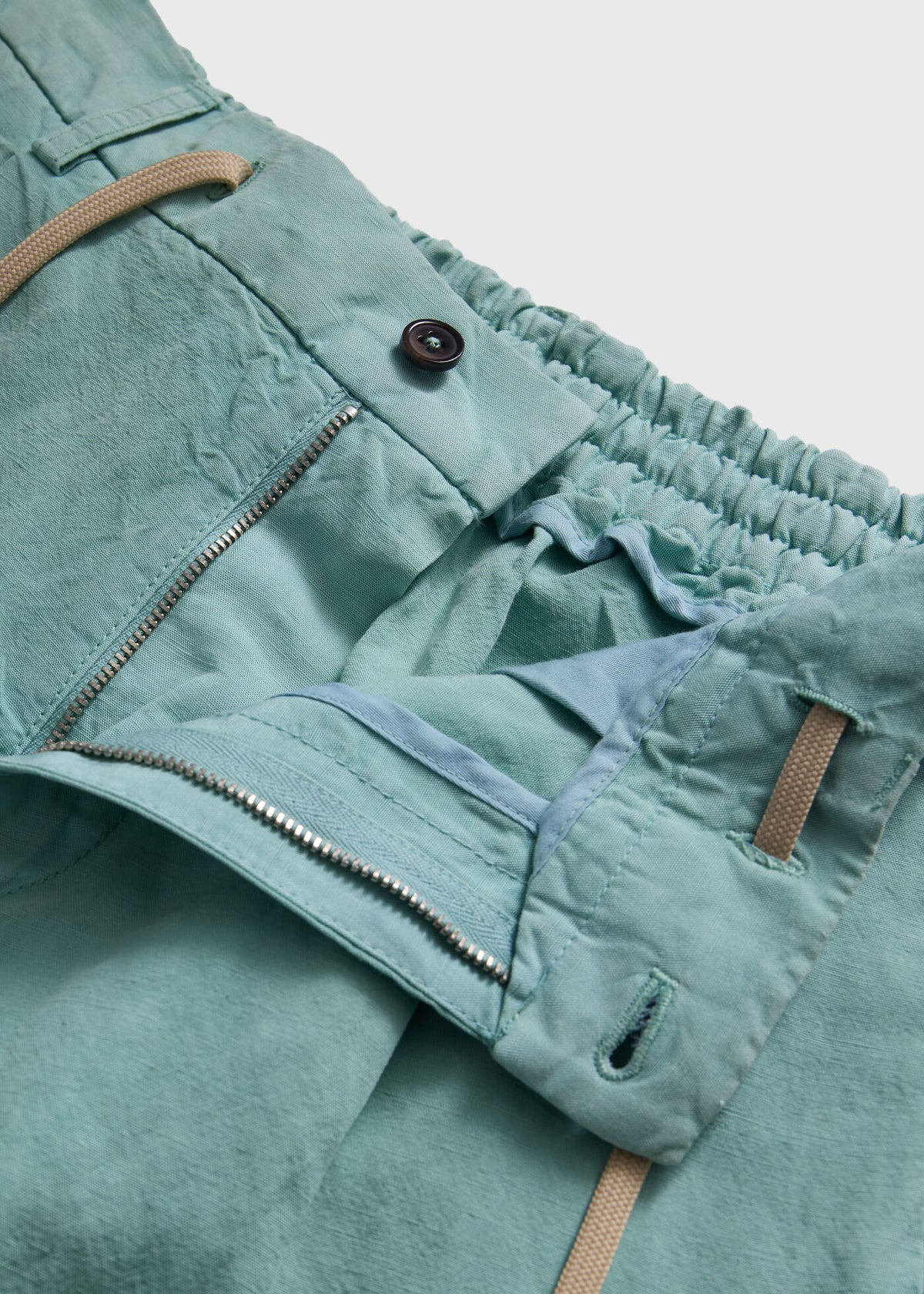 Linen Drawstring Trouser Crimson - Paul Stuart