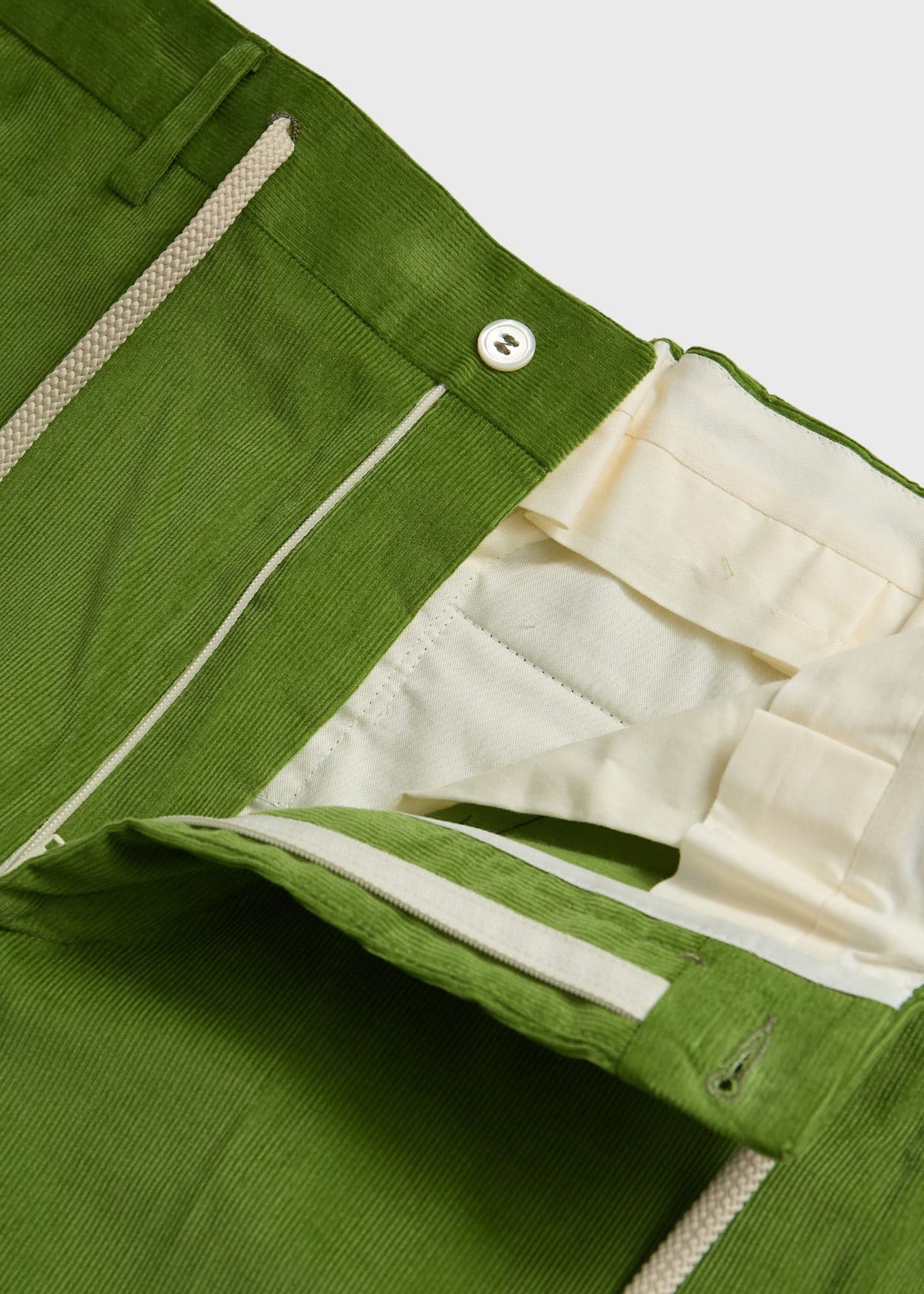 Drawstring Corduroy Pant Grass - Paul Stuart