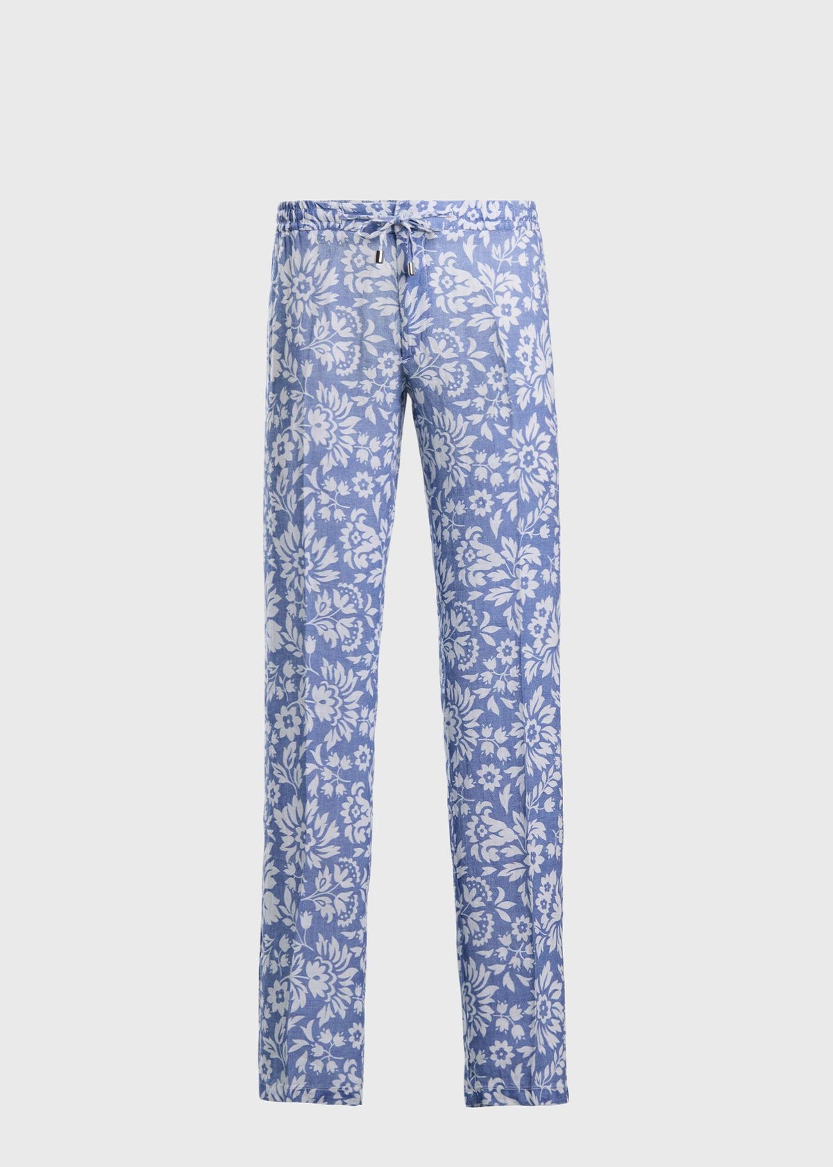 Floral Linen Trouser Blue/White - Paul Stuart