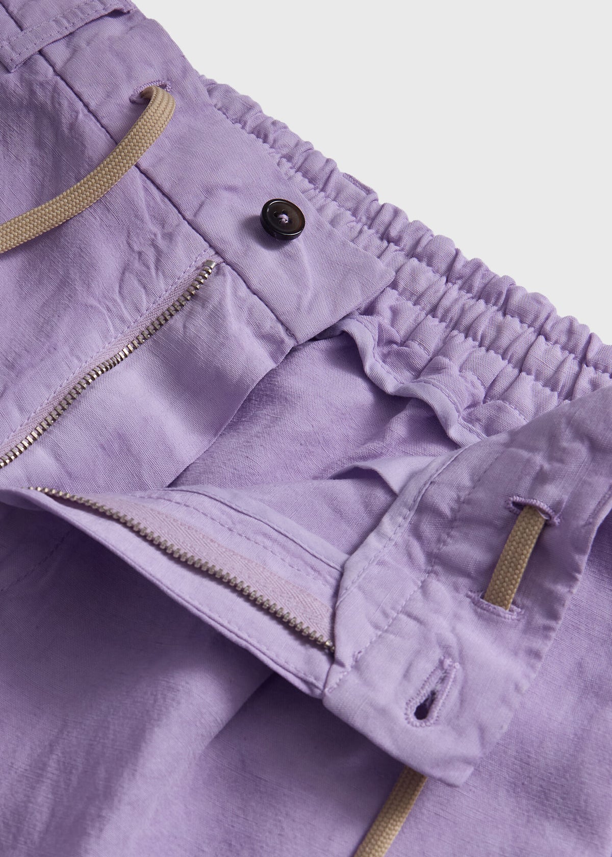 Linen Drawstring Trouser Crimson - Paul Stuart