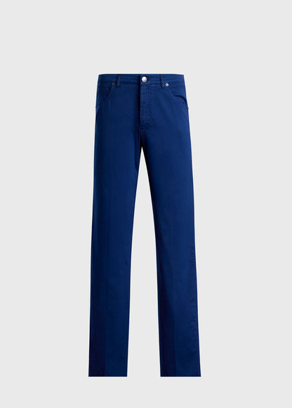 Cotton & Silk Five Pocket Pant Khaki - Paul Stuart