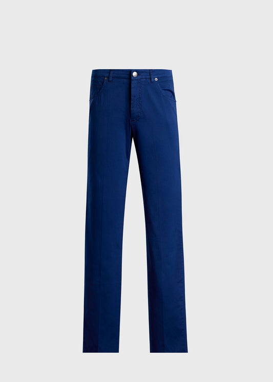 Cotton & Silk Five Pocket Pant Khaki - Paul Stuart
