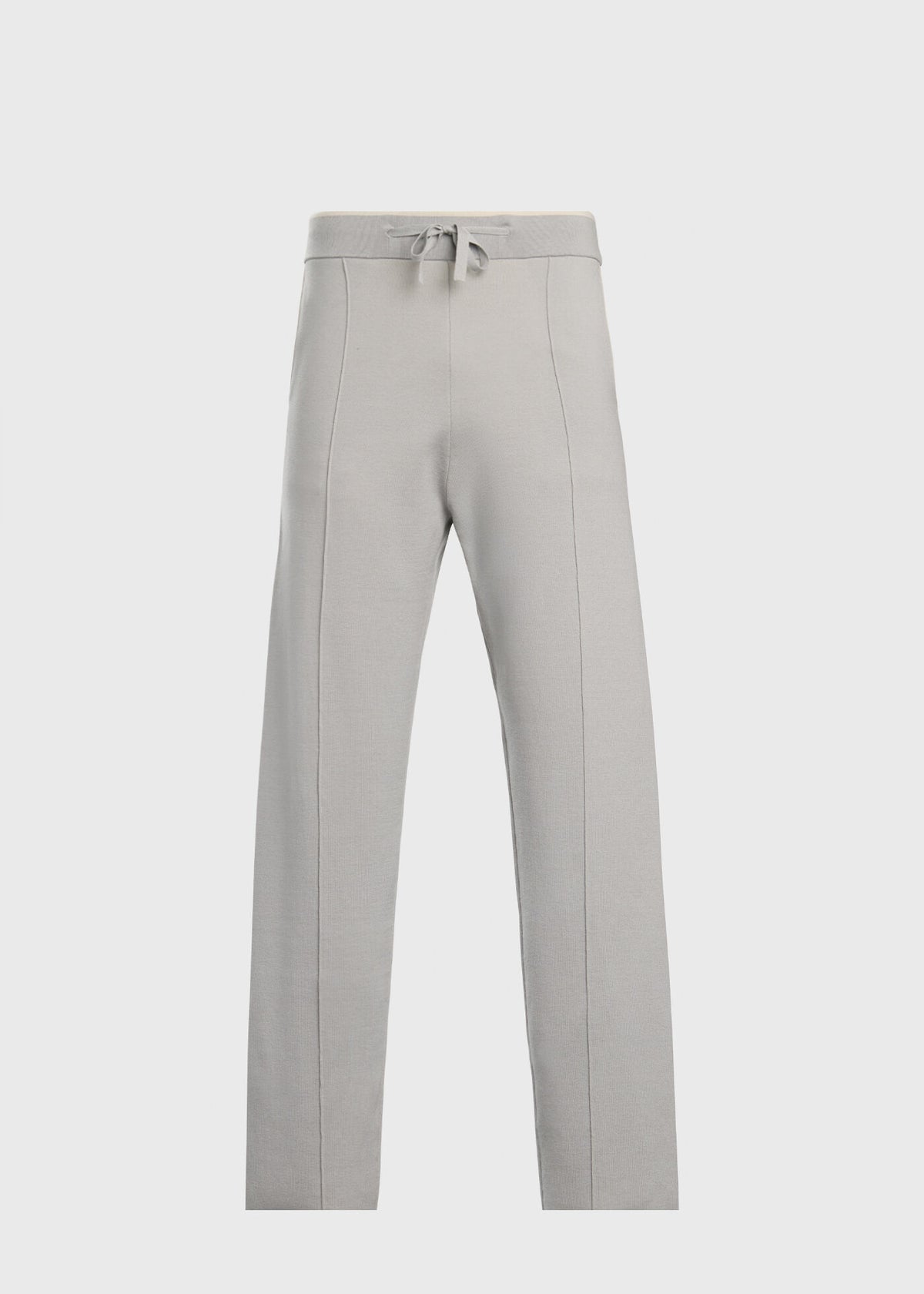 Silk & Cotton Knit Pant Light Grey - Paul Stuart