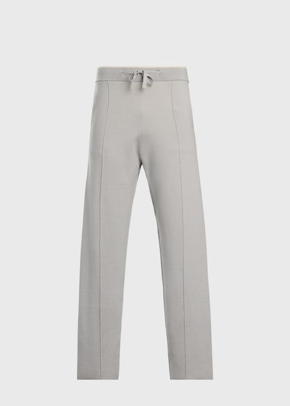 Silk & Cotton Knit Pant Light Grey - Paul Stuart