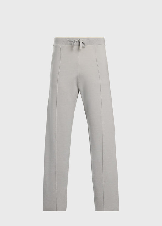 Silk & Cotton Knit Pant Light Grey - Paul Stuart