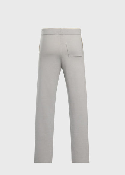 Silk & Cotton Knit Pant Light Grey - Paul Stuart