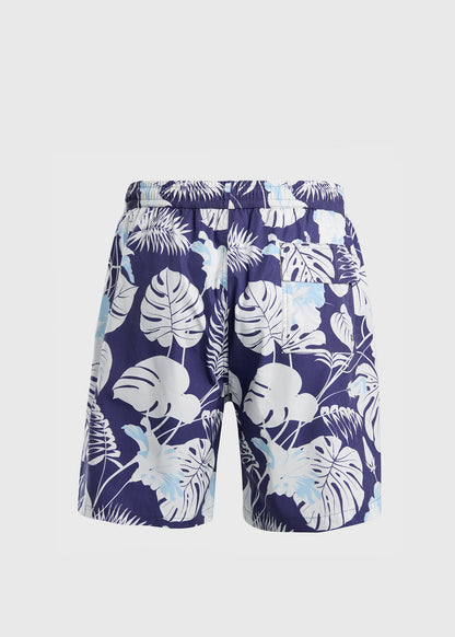 Botanical Print Swim Trunk Navy - Paul Stuart
