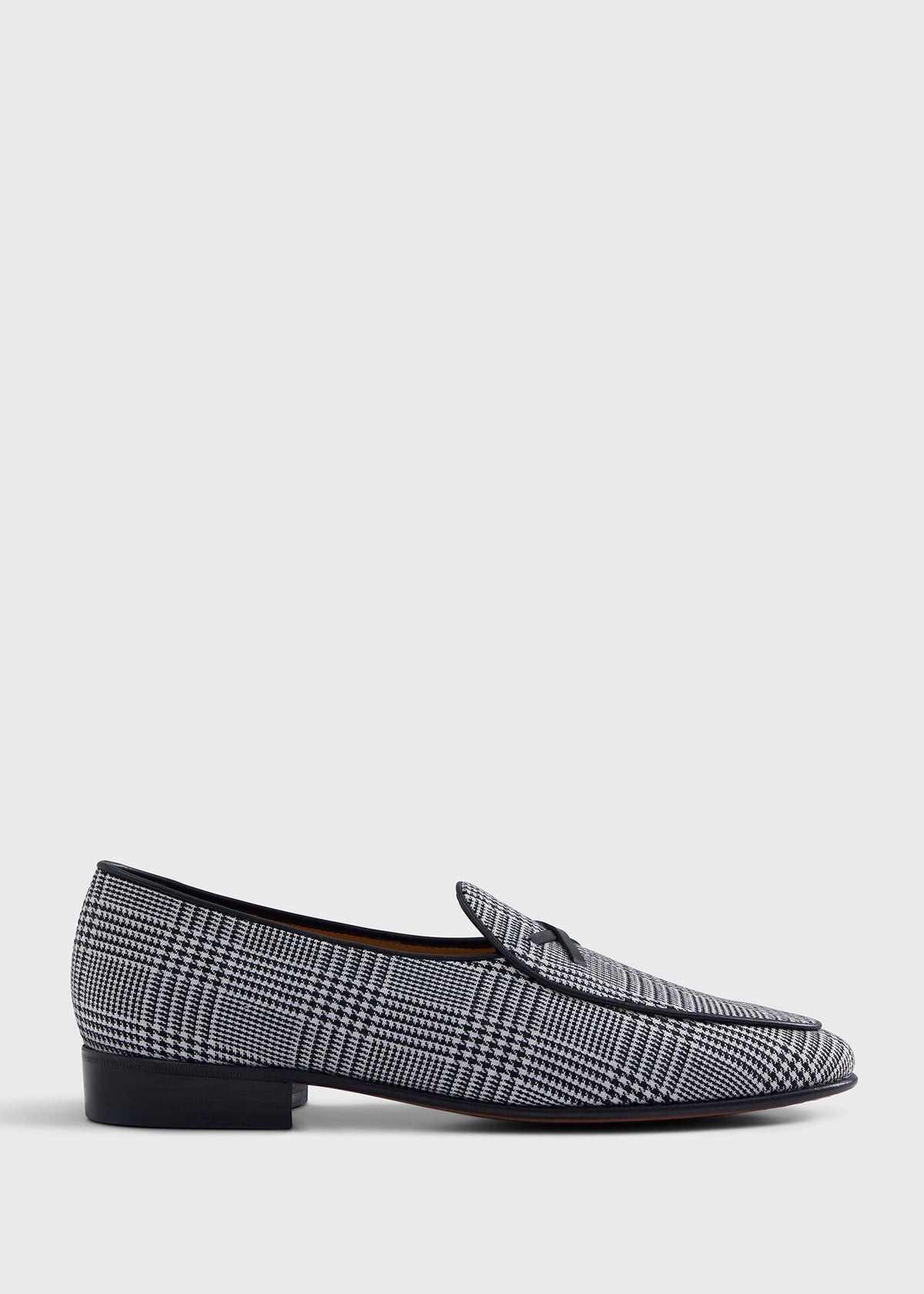 Francisco Wool Plaid Loafer Black/White - Paul Stuart