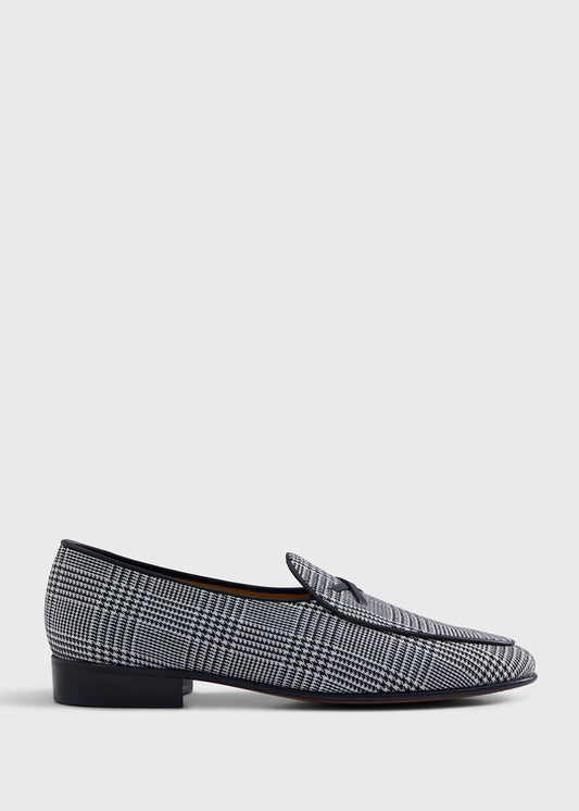 Francisco Wool Plaid Loafer Black/White - Paul Stuart