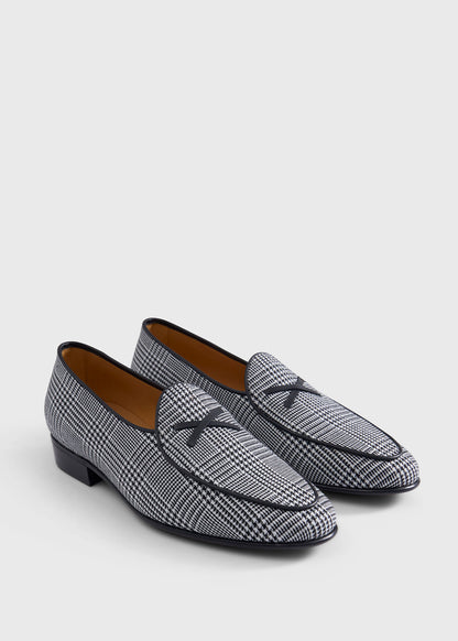 Francisco Wool Plaid Loafer Black/White - Paul Stuart