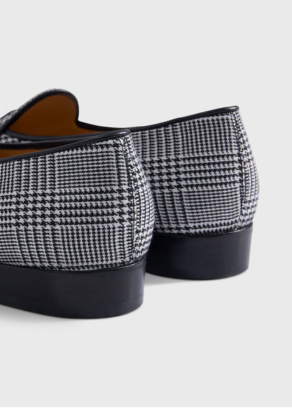 Francisco Wool Plaid Loafer Black/White - Paul Stuart