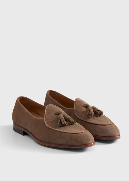 Steven Suede Tassel Loafer Khaki - Paul Stuart