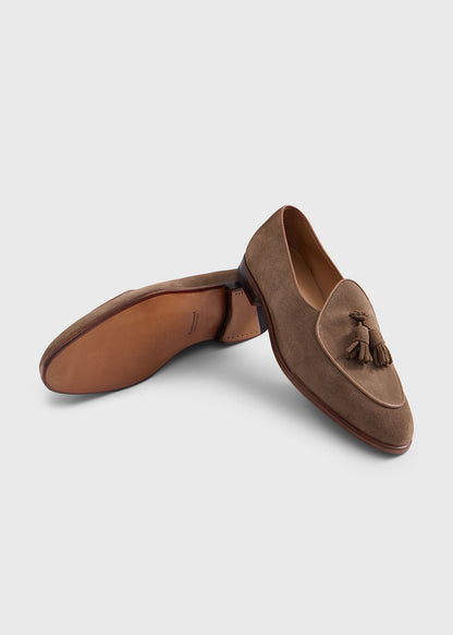 Steven Suede Tassel Loafer Khaki - Paul Stuart