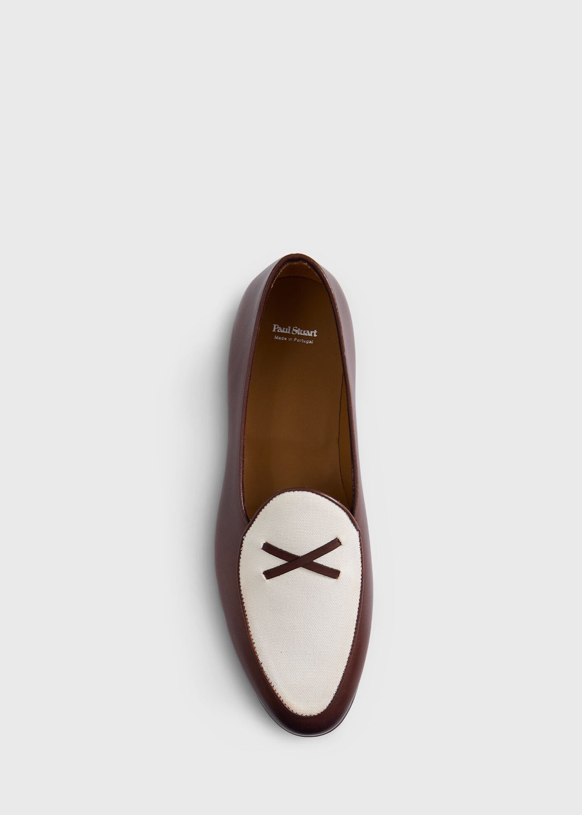 Francisco Leather and Canvas Loafer Brown - Paul Stuart