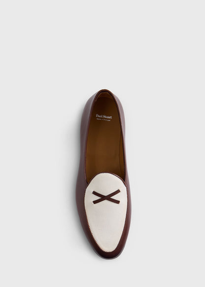 Francisco Leather and Canvas Loafer Brown - Paul Stuart