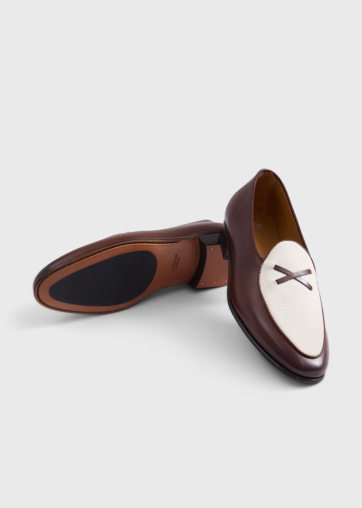 Francisco Leather and Canvas Loafer Brown - Paul Stuart