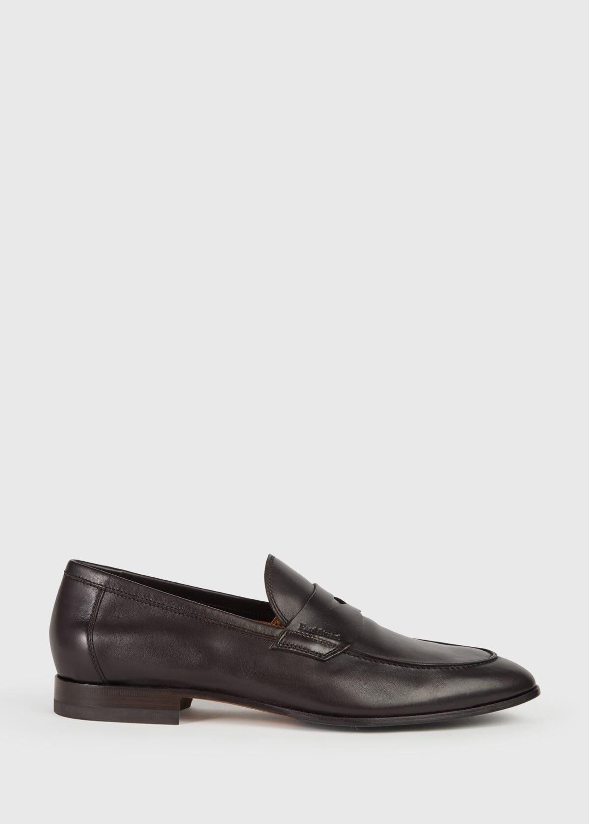Harlan Leather Penny Loafer Black Calf - Paul Stuart