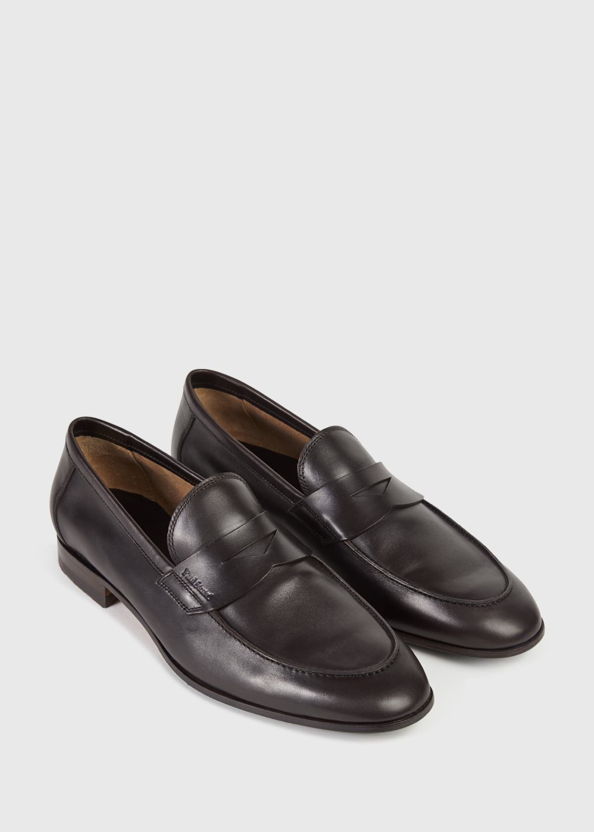 Harlan Leather Penny Loafer Black Calf - Paul Stuart