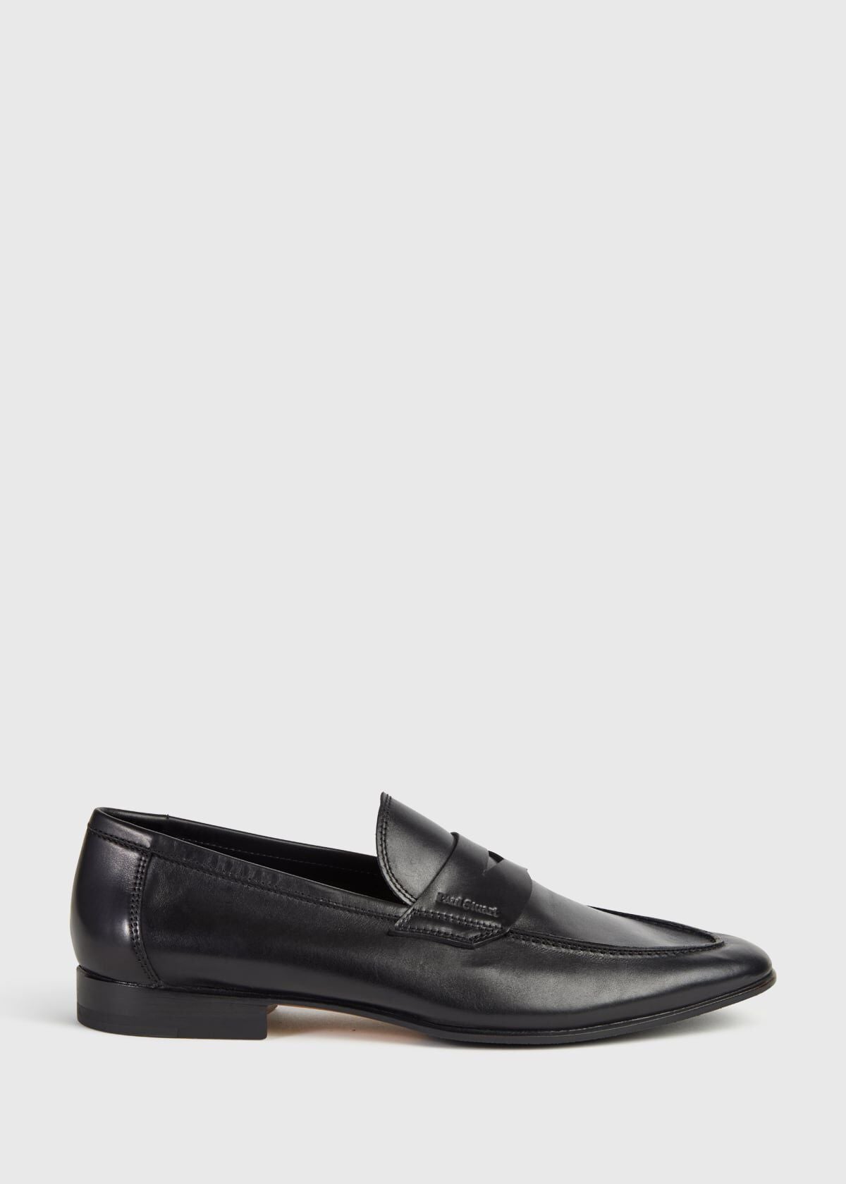 Harlan Leather Penny Loafer Black Calf - Paul Stuart