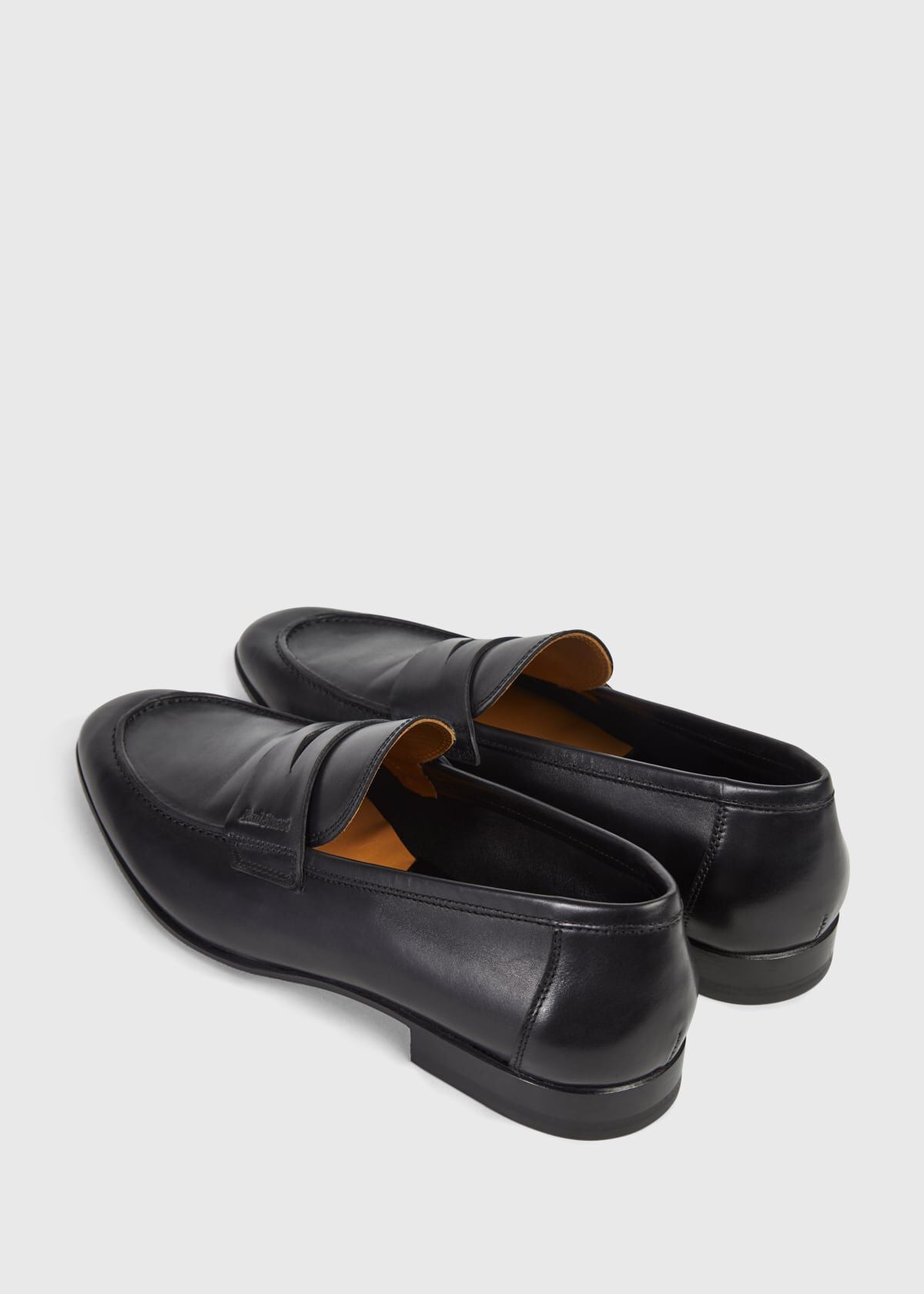 Harlan Leather Penny Loafer Black Calf - Paul Stuart