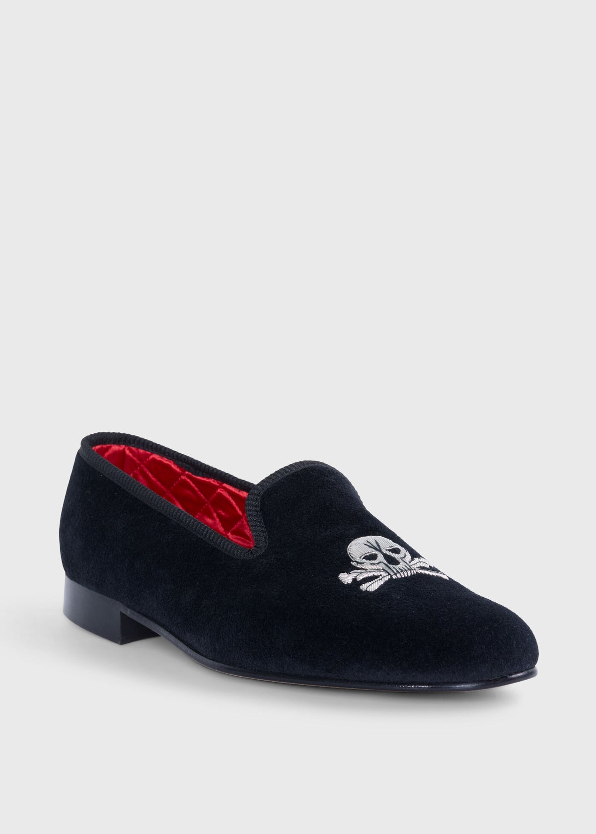 Tyler Velvet Skull Slip-on Black - Paul Stuart