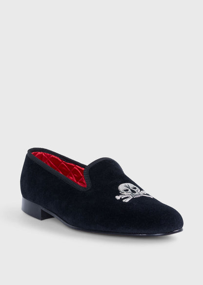 Tyler Velvet Skull Slip-on Black - Paul Stuart