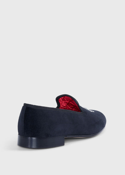 Tyler Velvet Skull Slip-on Black - Paul Stuart