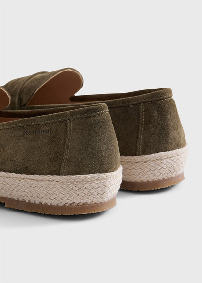 LLoyd Suede Penny Loafer Espadrille Light Blue/Aqua - Paul Stuart