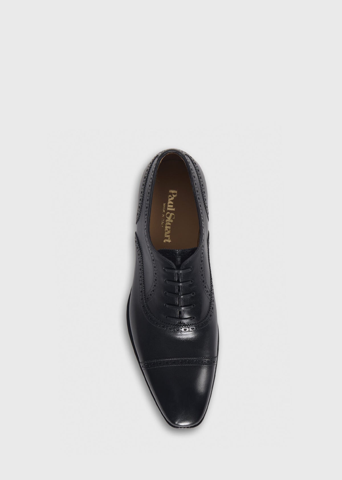 Sutton Medallion Cap Toe Black - Paul Stuart