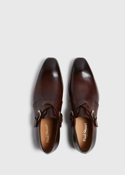 Galante Double Cross Monk Strap Black Calf - Paul Stuart