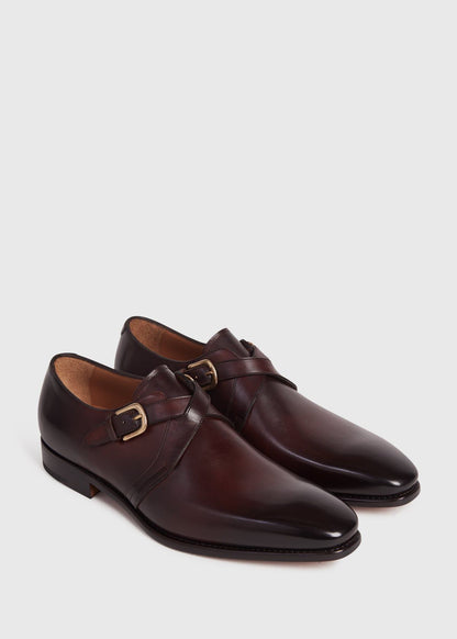 Galante Double Cross Monk Strap Black Calf - Paul Stuart