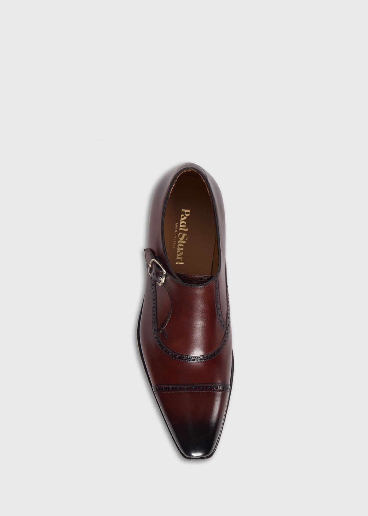 Sean Leather Cap Toe Monk Strap Brown - Paul Stuart