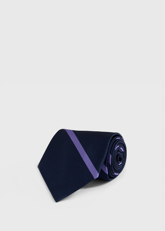 Woven Silk Regimental Stripe Tie Blue/Gold - Paul Stuart