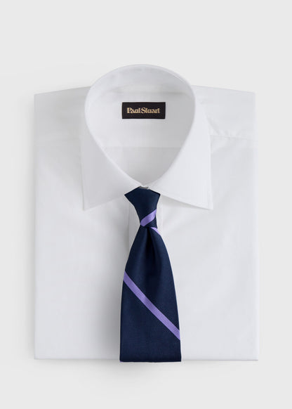 Woven Silk Regimental Stripe Tie Blue/Gold - Paul Stuart