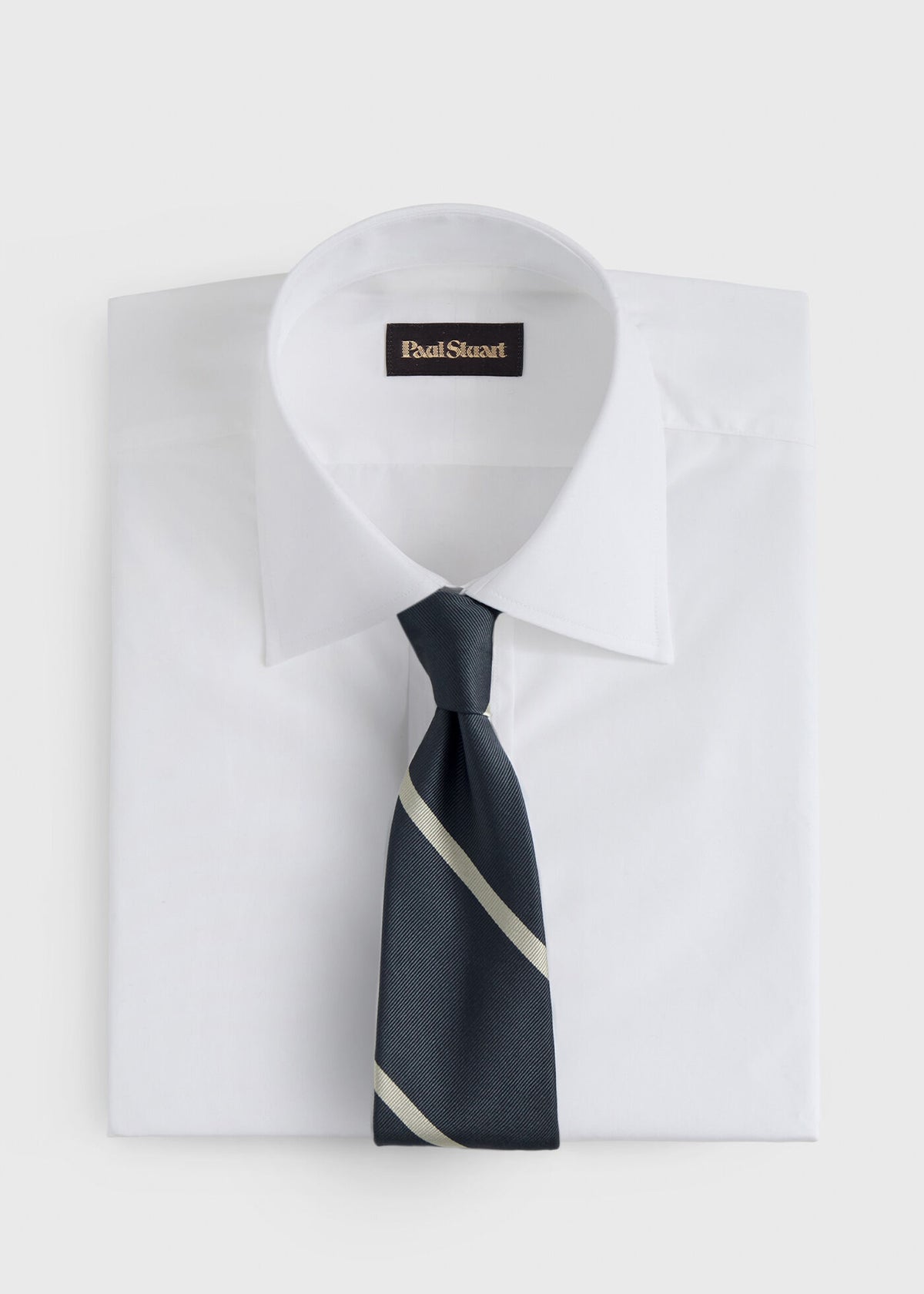 Woven Silk Regimental Stripe Tie Blue/Gold - Paul Stuart