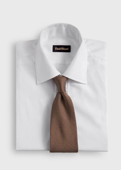 Woven Silk Micro Dot Tie Black - Paul Stuart