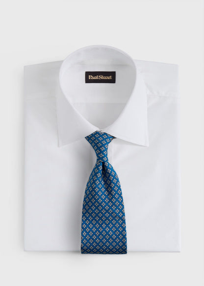 Geometric Clover Silk Tie Magenta - Paul Stuart