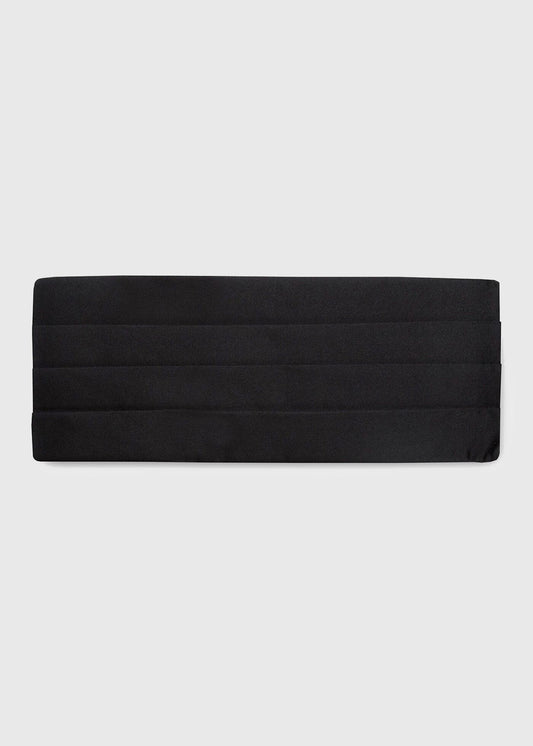 Men's Silk Satin Cummerbund in Black - Paul Stuart Black - Paul Stuart