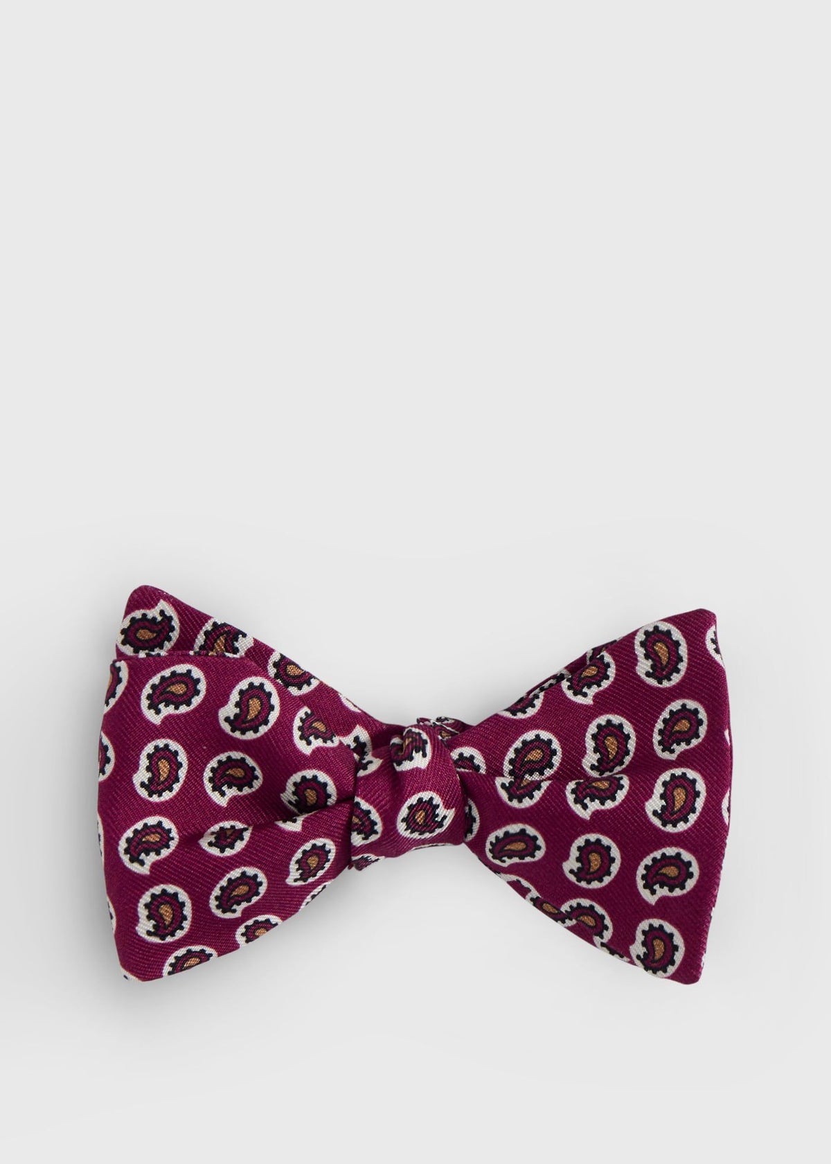 Silk Printed Pine Bow Tie Blue - Paul Stuart