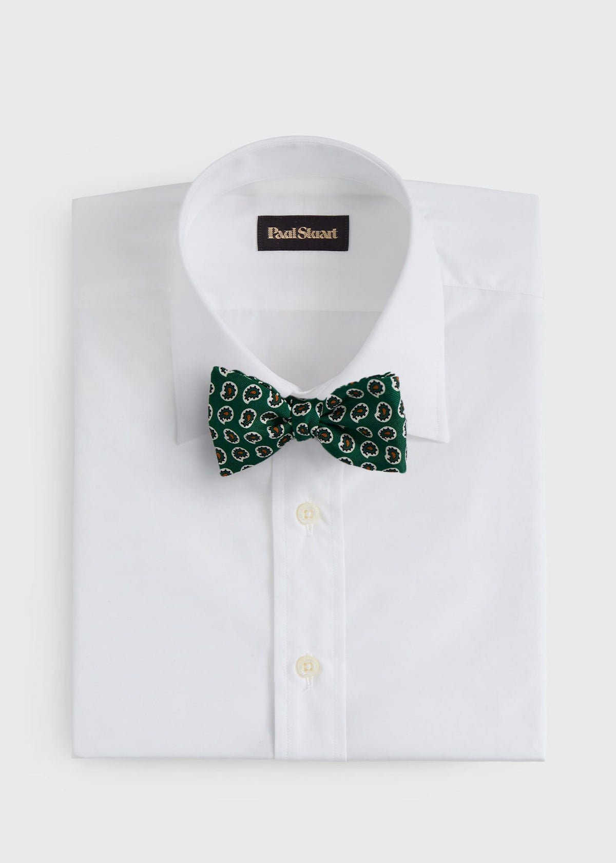 Silk Printed Pine Bow Tie Blue - Paul Stuart