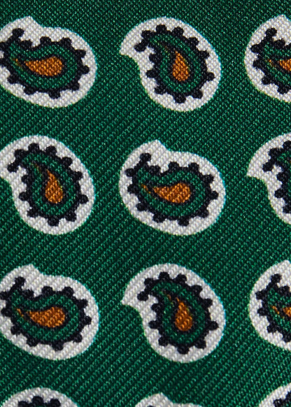 Silk Printed Pine Bow Tie Blue - Paul Stuart