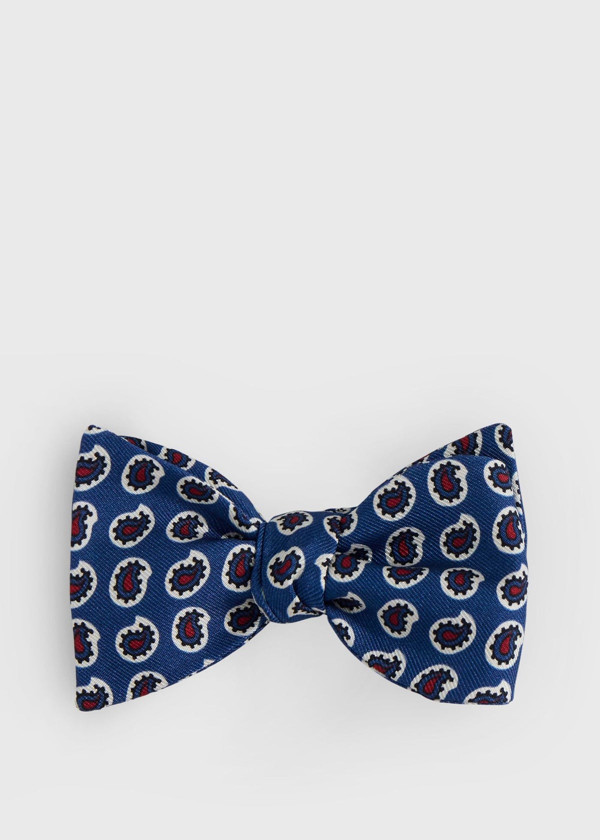 Silk Printed Pine Bow Tie Blue - Paul Stuart