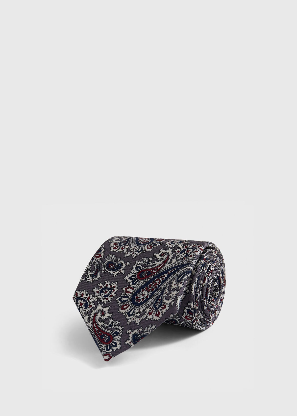 Silk Ornamental Paisley Tie Blue - Paul Stuart